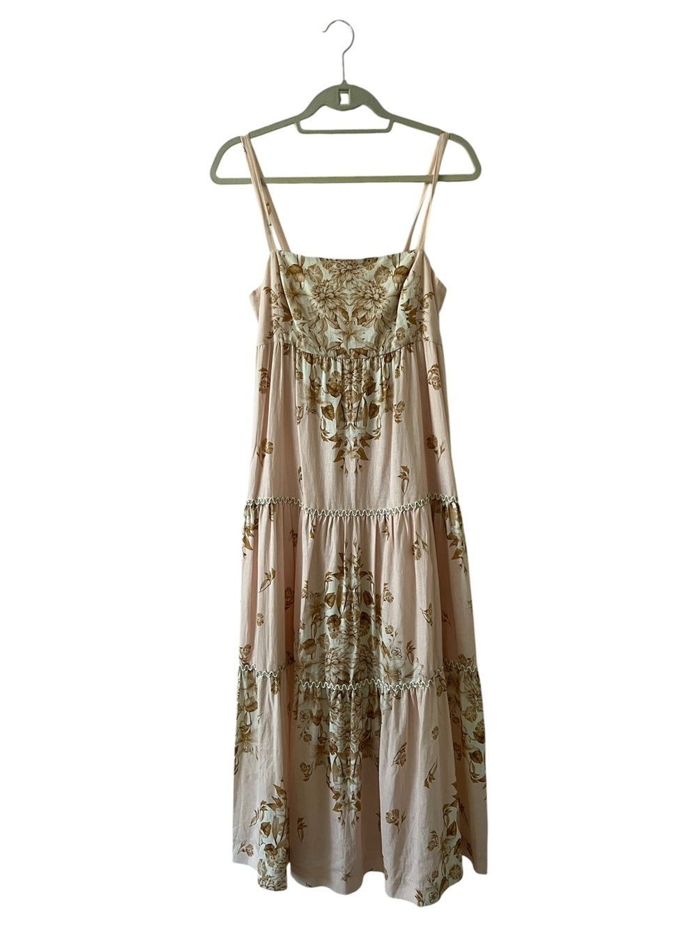 Sachin & Babi Giorno Tiered Floral Linen Blend Maxi Dress Cottagecore Medium - Picture 7 of 16